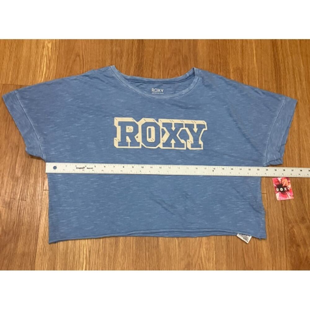 ROXY College Oversize Crop Cotton Graphic T-shirt Size L - Picture 3 of 4